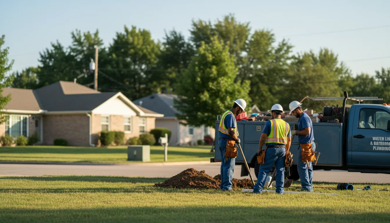 Residential water line and bathroom plumbing service in Larwill, IN